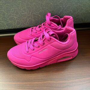 Pink girl Skechers shoes